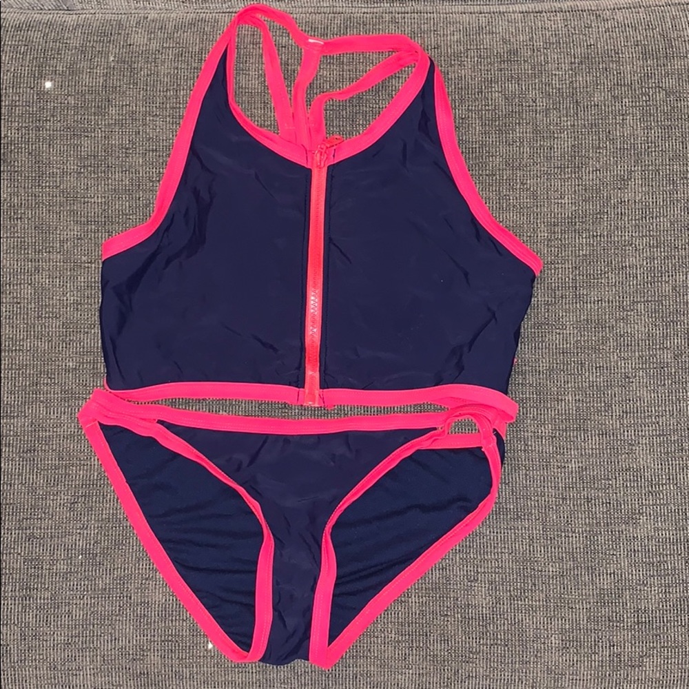 Navy and Hot pink bikini